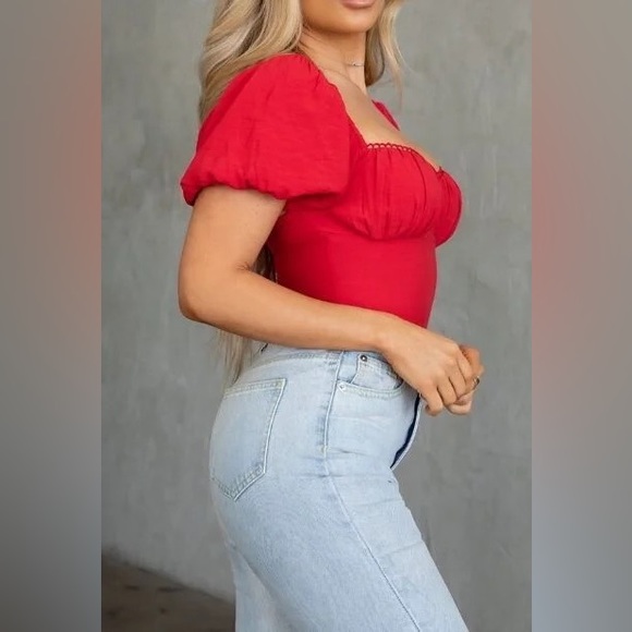 Verona Red Blouse - Picture 2 of 2